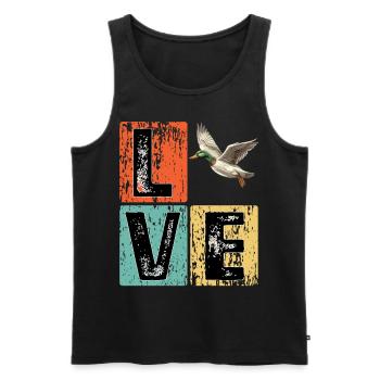 Retro Duck Hunt Duck Bird Lover Duck Hunter - Men's Premium Organic Tank Top - black - Front - Michal (187cm)