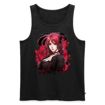 Manga Girl Design - Débardeur bio Premium Homme - noir - Devant - Michal (187cm)