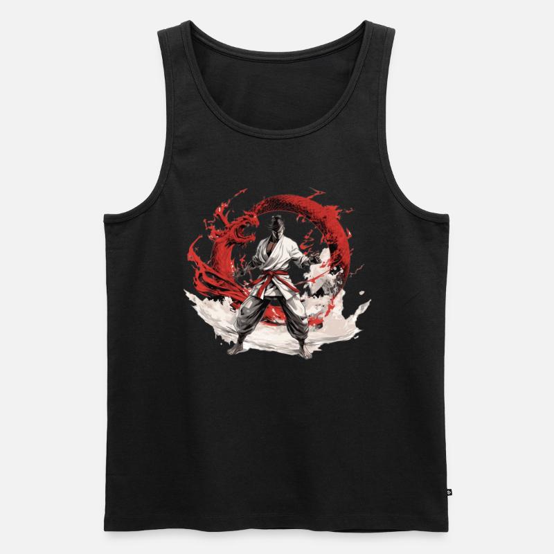Kampfgeist im Drachenwirbel - Männer Premium Bio Tank Top - Schwarz