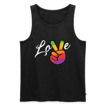 LGBTQ Arc-en-ciel Bisexuelle Fierté Gay Lesbienne - Débardeur bio Premium Homme - noir - Devant - Michal (187cm)