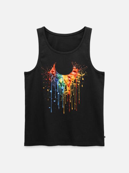 Regenbogen Farbkette - Männer Premium Bio Tank Top - Schwarz
