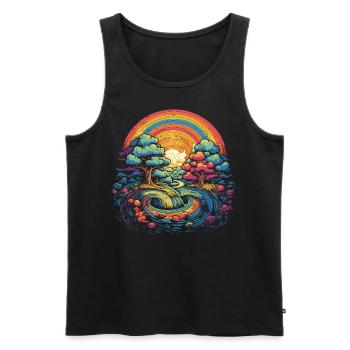 Rainbow Wonderland - Men's Premium Organic Tank Top - black - Front - AI Model Male 178 light (178cm)