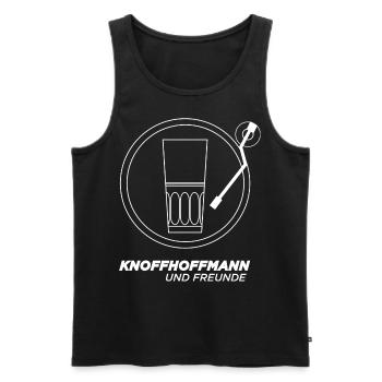 Knoffhoffmann - Logo plus Schriftzug - weiß - Männer Premium Bio Tank Top - Schwarz - Vorne - Michal (187cm)