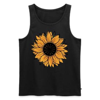 Sonnenblumen Sommer Blume - Männer Premium Bio Tank Top - Schwarz - Vorne - AI Model Male 178 light (178cm)