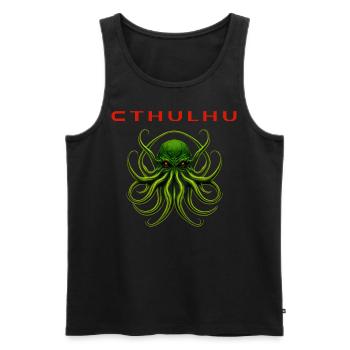 No Lives Matter Cthulhu Horror Monster T-Shirt - Männer Premium Bio Tank Top - Schwarz - Vorne - Michal (187cm)