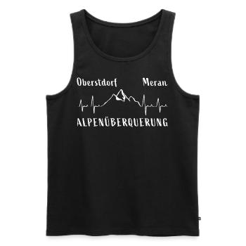 Alpenüberquerung Oberstdorf Meran Herzschlag Berge - Männer Premium Bio Tank Top - Schwarz - Vorne - AI Model Male 178 light (178cm)
