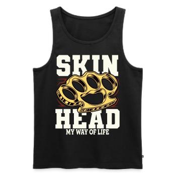 Oi Skinhead Shirt - Men's Premium Organic Tank Top - black - Front - Michal (187cm)