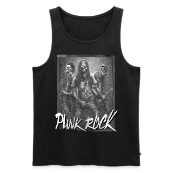 Oi Skinhead / Punk Rock Shirt - Men's Premium Organic Tank Top - black - Front - AI Model Male 178 light (178cm)