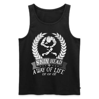 Oi Skinhead Shirt - Men's Premium Organic Tank Top - black - Front - Michal (187cm)