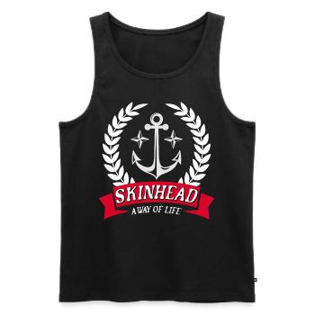 Oi Skinhead Shirt - Men's Premium Organic Tank Top - black - Front - AI Model Male 178 light (178cm)