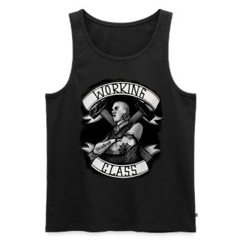 Oi Skinhead - Men's Premium Organic Tank Top - black - Front - AI Model Male 178 light (178cm)