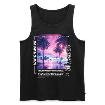 Vaporwave Esthétique Liminal Kawaii Pastel Goth - Débardeur bio Premium Homme - noir - Devant - AI Model Male 178 light (178cm)