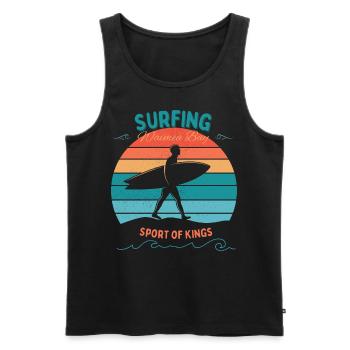 Surfing- Sport of Kings - Männer Premium Bio Tank Top - Schwarz - Vorne - Michal (187cm)