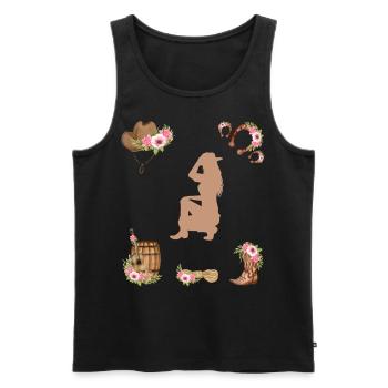 Western Girl - Männer Premium Bio Tank Top - Schwarz - Vorne - AI Model Male 178 light (178cm)