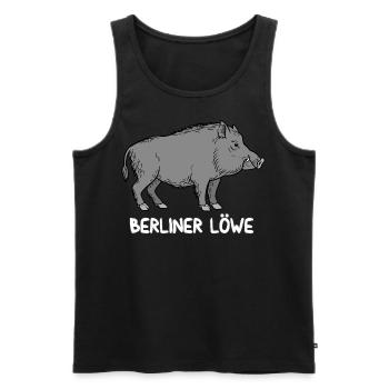 Berliner Löwe - Männer Premium Bio Tank Top - Schwarz - Vorne - AI Model Male 178 light (178cm)