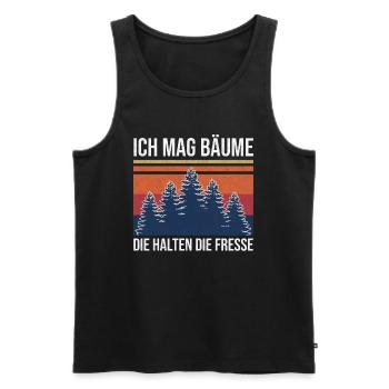 Ich Mag Bäume Die Halten Die Fresse - Männer Premium Bio Tank Top - Schwarz - Vorne - AI Model Male 178 light (178cm)