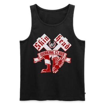 Oi Skinhead - Men's Premium Organic Tank Top - black - Front - AI Model Male 178 light (178cm)