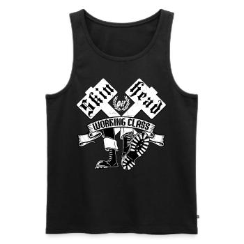 Oi Skinhead - Men's Premium Organic Tank Top - black - Front - AI Model Male 178 light (178cm)
