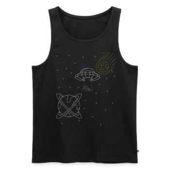 UFO in space - Men's Premium Organic Tank Top - black - Front - AI Model Male 178 light (178cm)