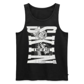 Oi Skinhead - Men's Premium Organic Tank Top - black - Front - AI Model Male 178 light (178cm)