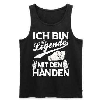 Schere Stein Papier Legende Design - Männer Premium Bio Tank Top - Schwarz - Vorne - AI Model Male 178 light (178cm)