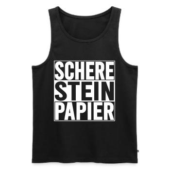 Schere Stein Papier Handspiel Design - Männer Premium Bio Tank Top - Schwarz - Vorne - Michal (187cm)