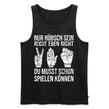 Schere Stein Papier Hübsch Handspiel - Männer Premium Bio Tank Top - Schwarz - Vorne - Michal (187cm)