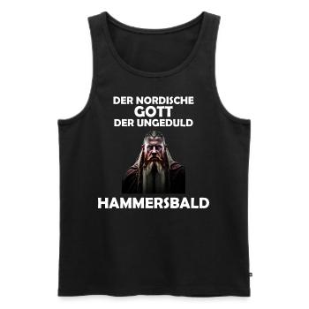 Wikinger Hammersbald Nordische Mythologie Ungeduld - Männer Premium Bio Tank Top - Schwarz - Vorne - Michal (187cm)