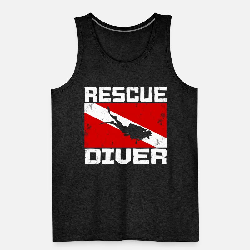 Dive Master Rescue Diver Scuba Diving Instructor Men's Premium Organic Tank Top