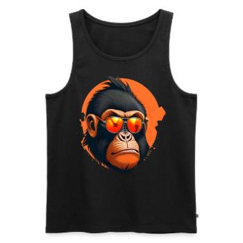 Cool monkey head with angry look - Men's Premium Organic Tank Top - black - Front - AI Model Male 178 light (178cm)