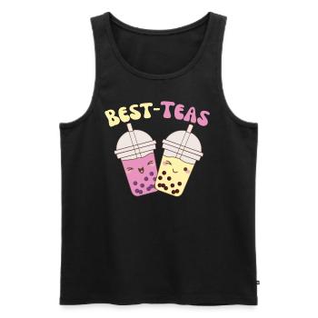 Best-Teas cute kawaii bubble tea boba tea - Men's Premium Organic Tank Top - black - Front - Michal (187cm)