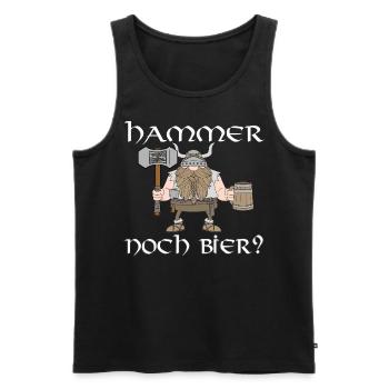 Hammer noch Bier - Männer Premium Bio Tank Top - Schwarz - Vorne - Michal (187cm)
