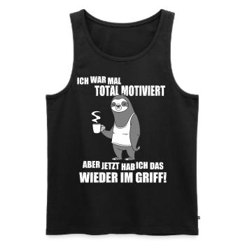 Ich war mal total motiviert - Männer Premium Bio Tank Top - Schwarz - Vorne - Michal (187cm)