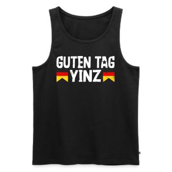 Guten Tag Yinz Germany Flag German Beer Festival - Men's Premium Organic Tank Top - black - Front - AI Model Male 178 light (178cm)