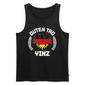 Guten Tag Yinz Germany Flag German Beer Festival - Men's Premium Organic Tank Top - black - Front - AI Model Male 178 light (178cm)