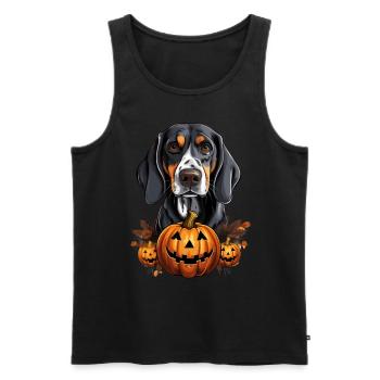 Bluetick Coonhound Chien Citrouille Paresseux Halloween - Débardeur bio Premium Homme - noir - Devant - Michal (187cm)