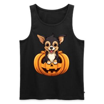 Chihuahua Hund Kürbis Lazy Halloween Party Kostüm - Männer Premium Bio Tank Top - Schwarz - Vorne - Michal (187cm)