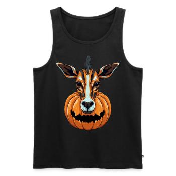 Okapi Pumpkin Lazy Halloween Party Costume pour - Débardeur bio Premium Homme - noir - Devant - AI Model Male 178 light (178cm)