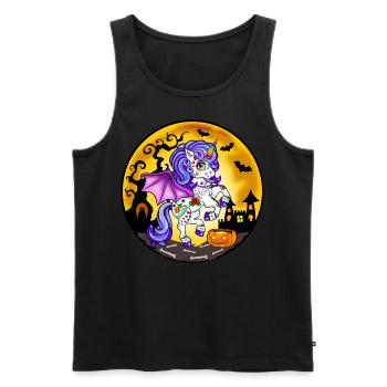 Licorne Halloween - Débardeur bio Premium Homme - noir - Devant - Michal (187cm)