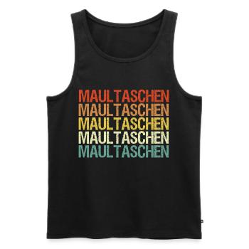 Maultaschen Outfit im vintage Retro Stil - Männer Premium Bio Tank Top - Schwarz - Vorne - Michal (187cm)