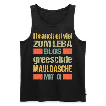Maultaschen brauche ich zum leben - Männer Premium Bio Tank Top - Schwarz - Vorne - Michal (187cm)