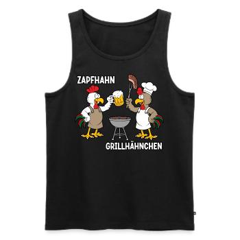 Zapfhahn Grillhähnchen - Männer Premium Bio Tank Top - Schwarz - Vorne - AI Model Male 178 light (178cm)
