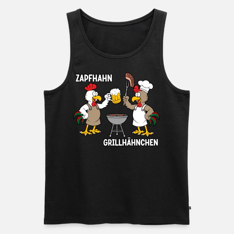 Zapfhahn Grillhähnchen - Männer Premium Bio Tank Top - Schwarz