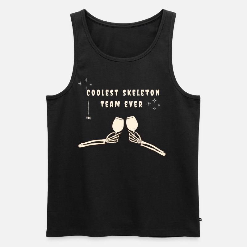 Coolest Skeleton Team Ever Halloween - Männer Premium Bio Tank Top - Schwarz