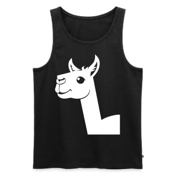 Lustige Lama-Silhouette Freche Spaß-Lamas - Männer Premium Bio Tank Top - Schwarz - Vorne - Michal (187cm)