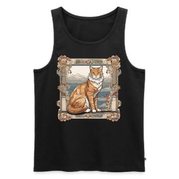 Chat noble - Débardeur bio Premium Homme - noir - Devant - Michal (187cm)