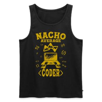 Coder Coding Funny Nacho Average Hacker Computer - Men's Premium Organic Tank Top - black - Front - Michal (187cm)