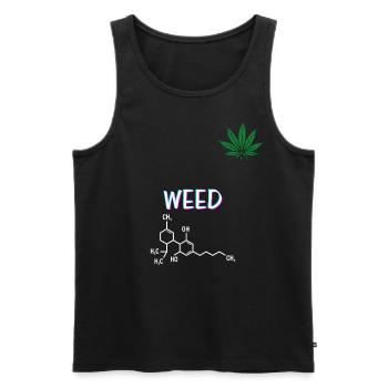 WEED - Männer Premium Bio Tank Top - Schwarz - Vorne - Michal (187cm)