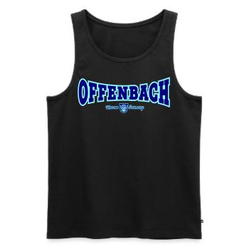 OFFENBACH - Männer Premium Bio Tank Top - Schwarz - Vorne - AI Model Male 178 light (178cm)