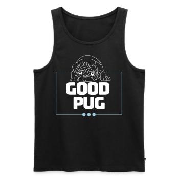 Guter Mops - Der Niedliche Begleiter - Männer Premium Bio Tank Top - Schwarz - Vorne - AI Model Male 178 light (178cm)
